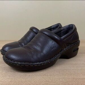 BOC Born Concept Shoes Womens 10M Peggy Clogs Heels Slip On Brown Leather